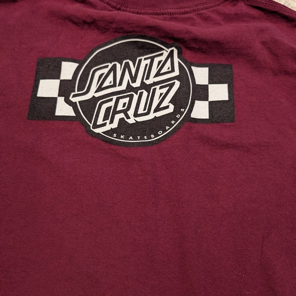 Santa Cruz Skateboards Men's Maroon Long Sleeve Shirt Back Print - Picture 8 of 8